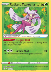 pokemon silver tempest radiant tsareena 016 195