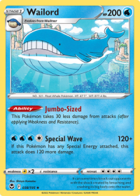 pokemon silver tempest wailord 038 195