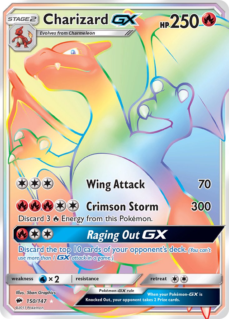 Charizard GX (RAINBOW) 150-147 (EX/VG)