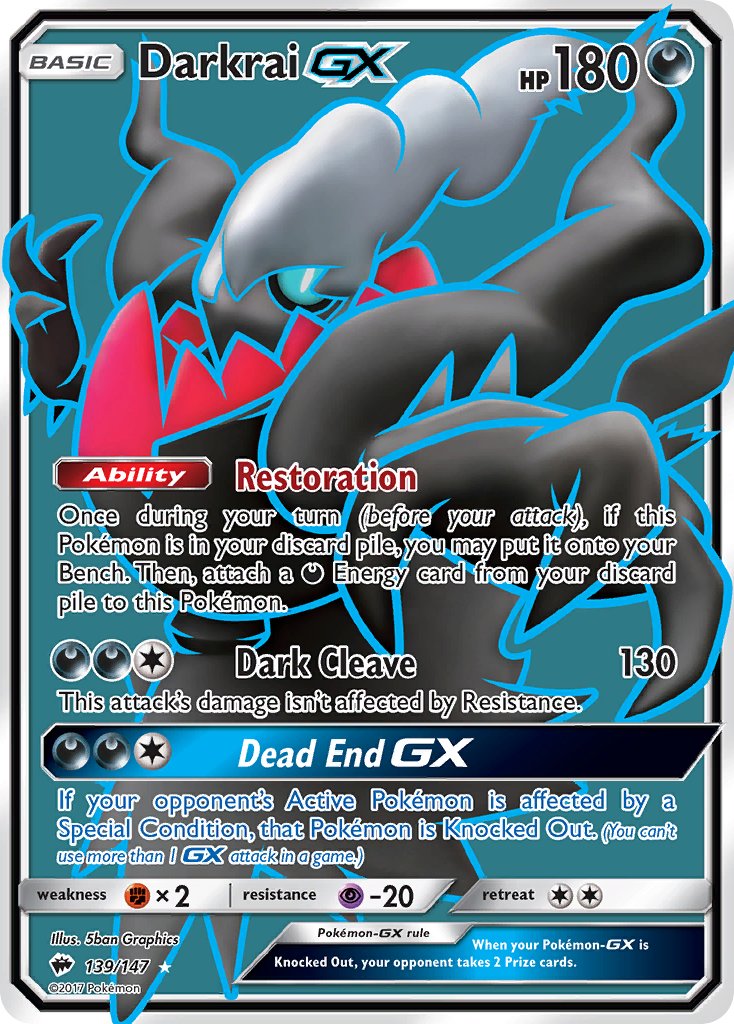 Darkrai GX FULL ART 139-147