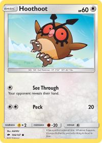 pokemon sm burning shadows hoothoot 106 147