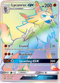 pokemon sm burning shadows lycanroc gx rainbow 155 147