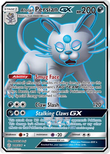 Alolan Persian GX 219-236 - FULL ART