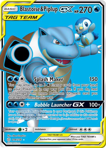 Blastoise & Piplup GX 214-236 - FULL ART