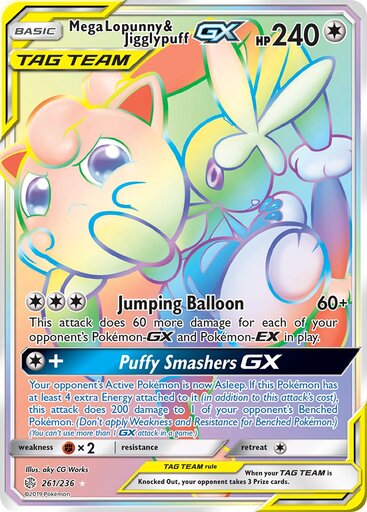 Mega Lopunny & Jigglypuff GX 261-236 - RAINBOW