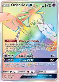 pokemon sm cosmic eclipse oricorio gx 255 236 rainbow rare