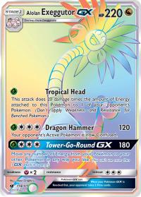 pokemon sm crimson invasion alolan exeggutor gx 118 111 rainbow rare