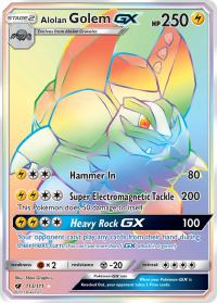 pokemon sm crimson invasion alolan golem gx 113 111 rainbow rare