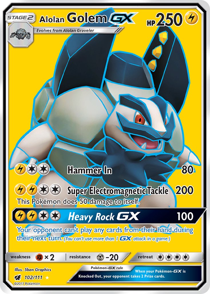 Alolan Golem GX FULL ART 102-111