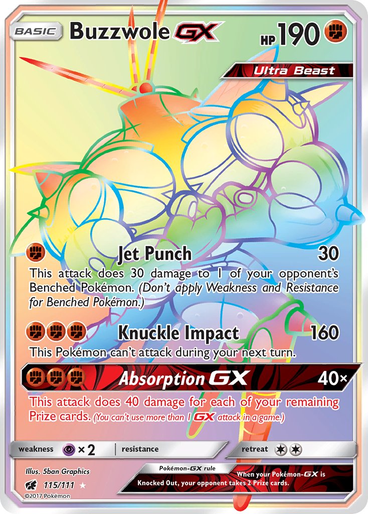 Buzzwole GX 115-111 (RAINBOW RARE)