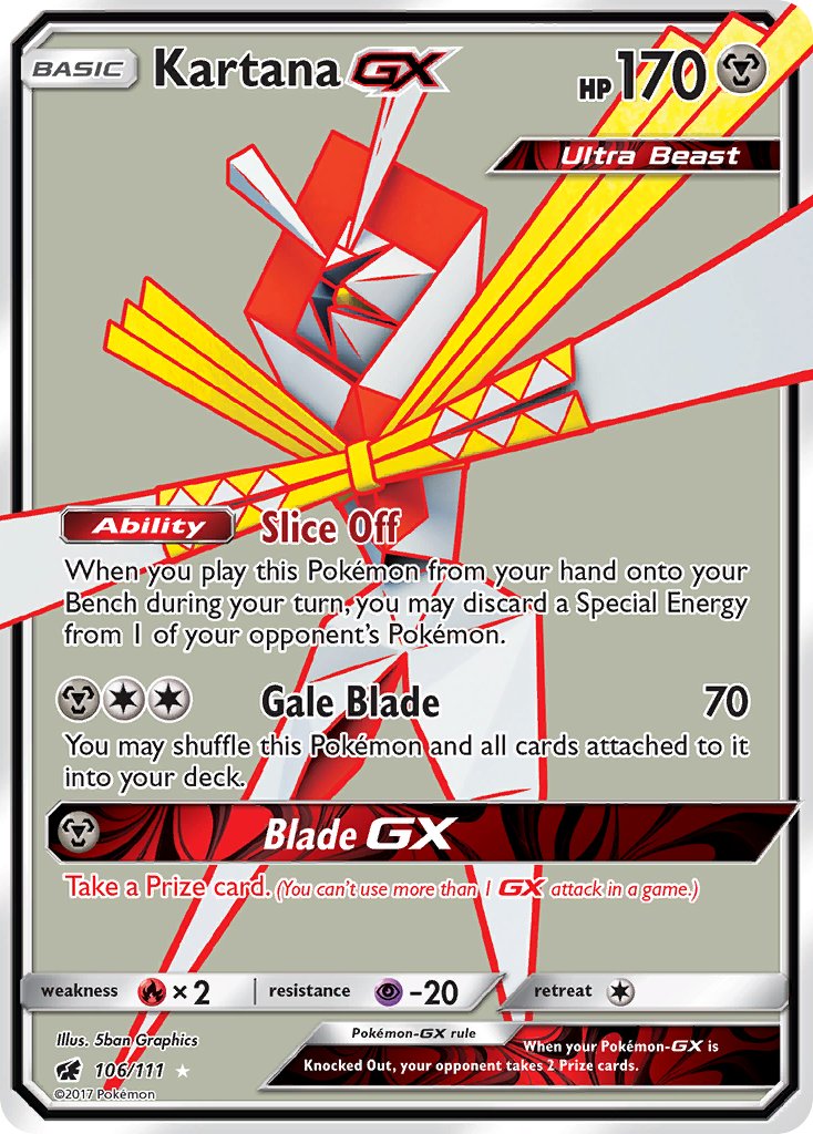 Kartana GX FULL ART 106-111