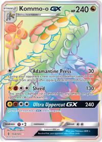 pokemon sm guardians rising kommo o gx rainbow 159 145