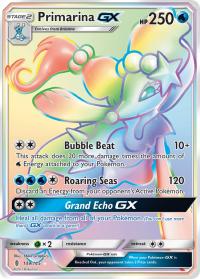 pokemon sm guardians rising primarina gx rainbow 149 145