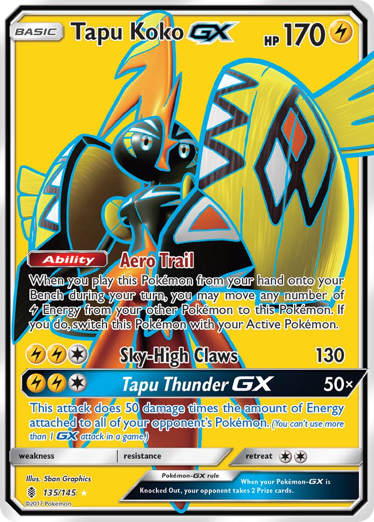 Tapu Koko GX FULL ART 135-145