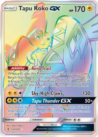 pokemon sm guardians rising tapu koko gx rainbow 153 145