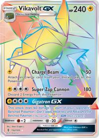 pokemon sm guardians rising vikavolt gx rainbow 152 145