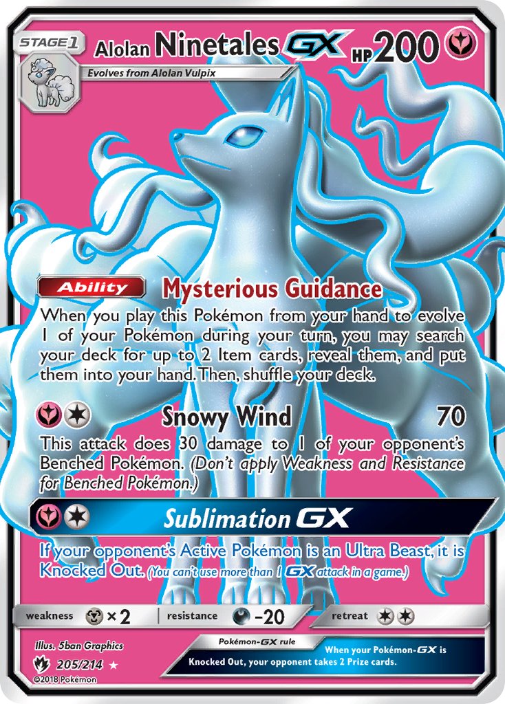 Alolan Ninetales GX 205-214 - FULL ART