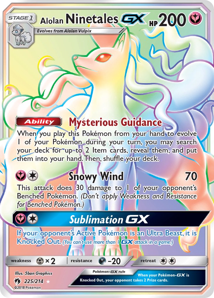 Alolan Ninetales GX 225-214 (RAINBOW)