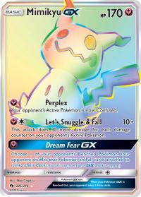 pokemon sm lost thunder mimikyu gx 226 214 rainbow