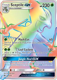 pokemon sm lost thunder sceptile gx 216 214 rainbow