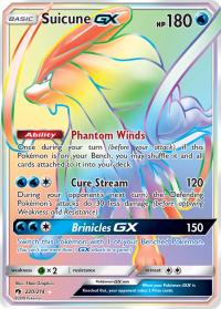 pokemon sm lost thunder suicune gx 220 214 rainbow