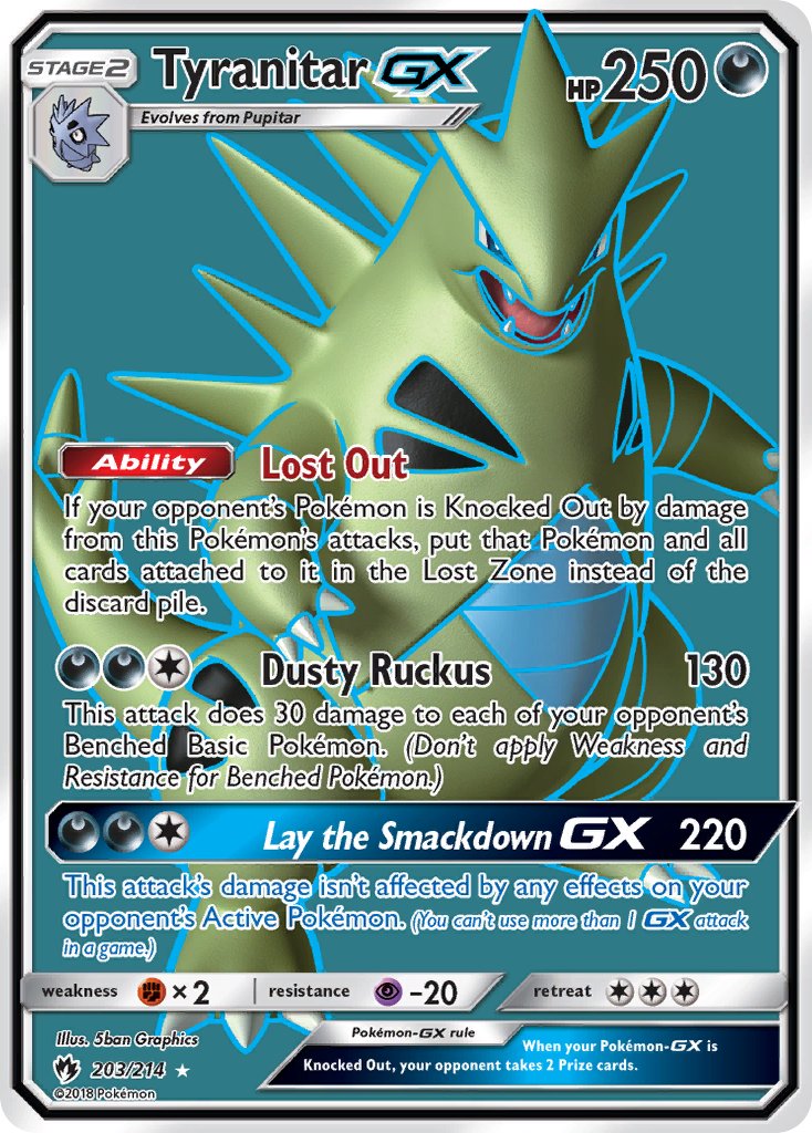 Tyranitar GX 203-214 - FULL ART