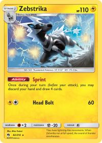 pokemon sm lost thunder zebstrika 82 214 non holo