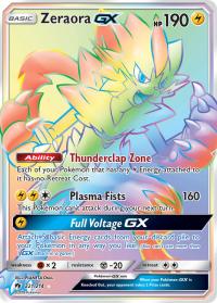 pokemon sm lost thunder zeraora gx 221 214 rainbow