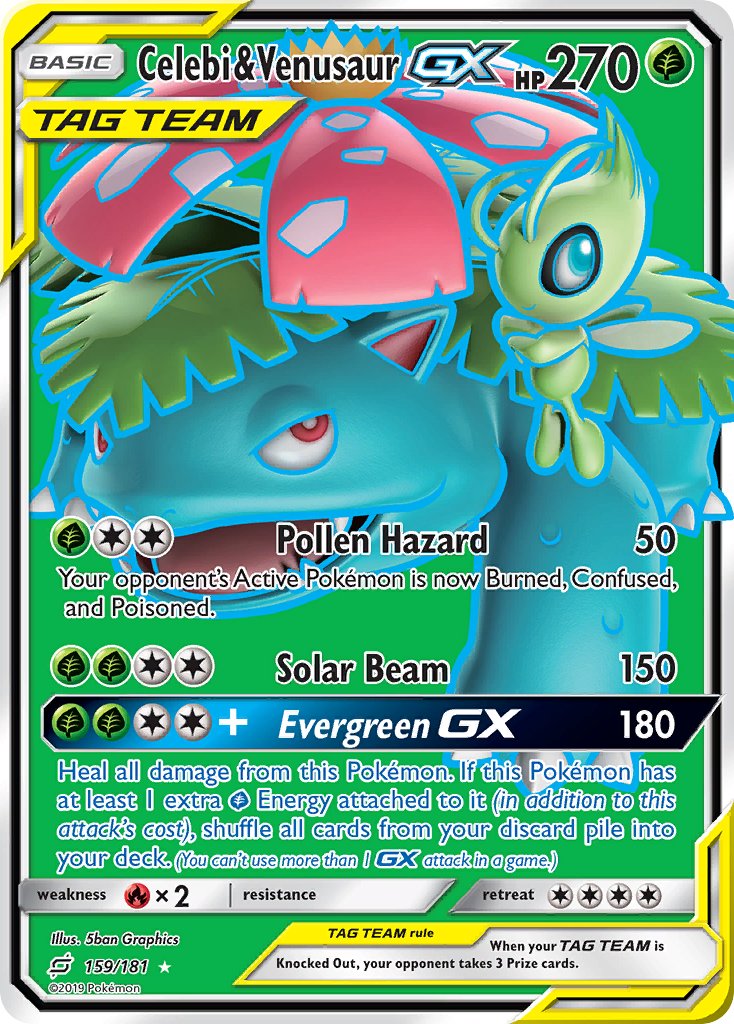 Celebi & Venusaur GX 159-181 - FULL ART