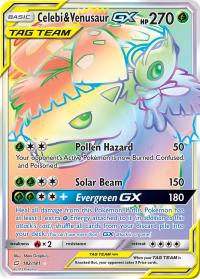 pokemon sm team up celebi venusaur gx 182 181 rainbow