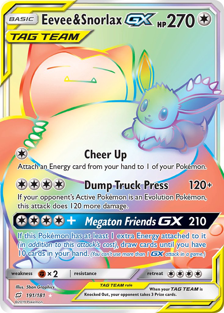 Eevee & Snorlax GX 191-181 (RAINBOW)