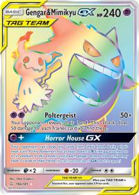 pokemon sm team up gengar mimikyu gx 186 181 rainbow