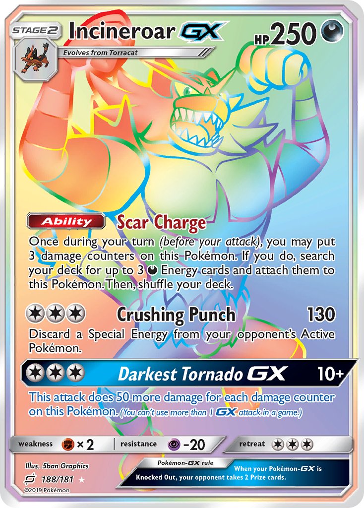 Incineroar GX 188-181 (RAINBOW)