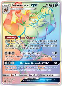 pokemon sm team up incineroar gx 188 181 rainbow