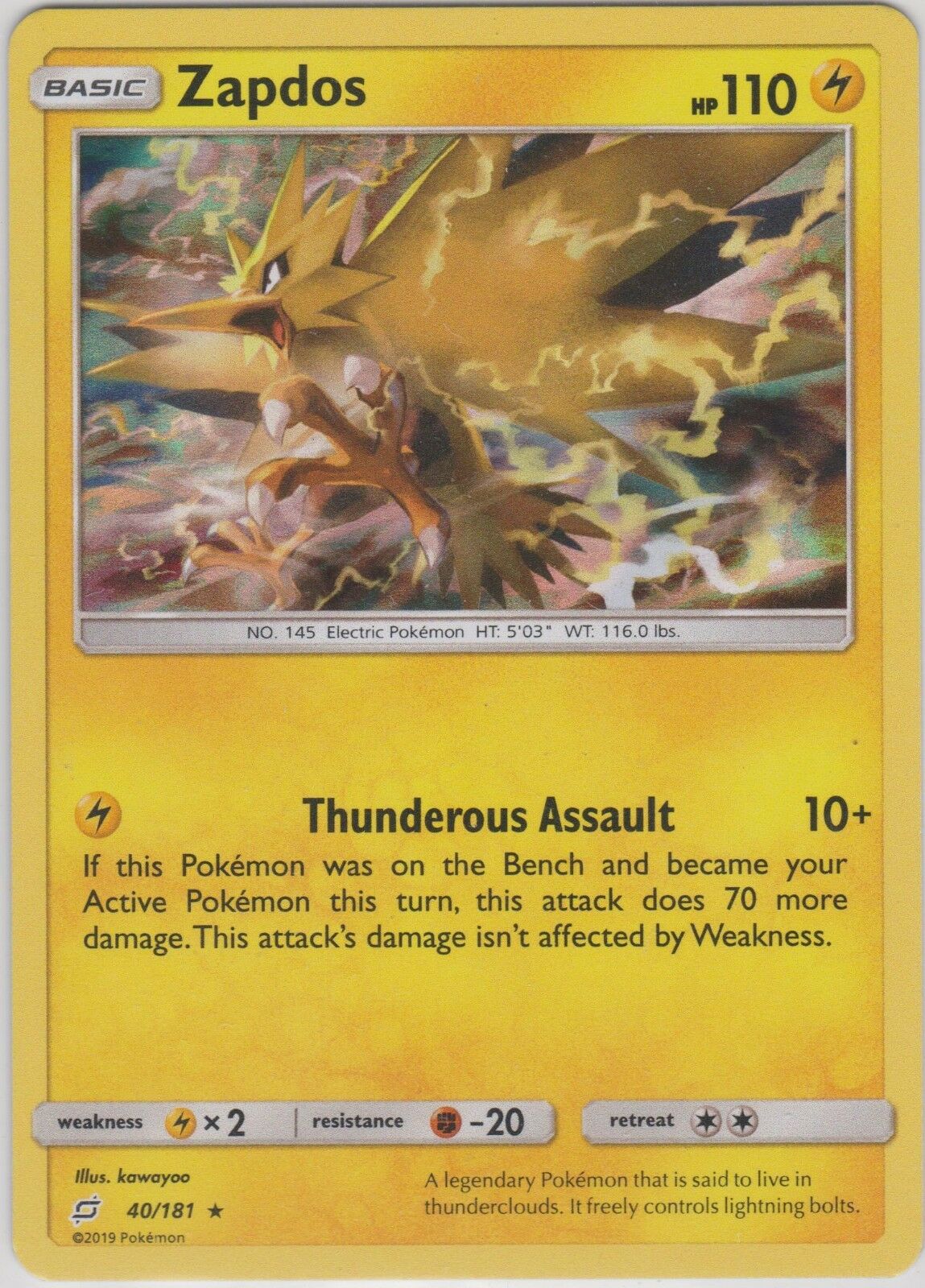 Zapdos 40-181 (Non-Holo)