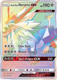 pokemon sm ultra prism dusk mane necrozma gx 163 156 rainbow