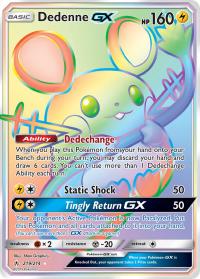 pokemon sm unbroken bonds dedenne gx 219 214 rainbow rare