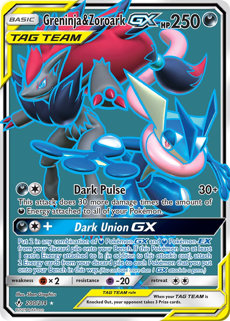 Greninja & Zoroark GX 200-214 - FULL ART