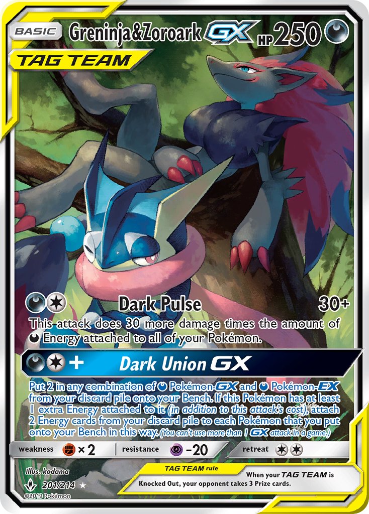 Greninja & Zoroark GX 201-214 - FULL ART