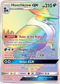 pokemon sm unbroken bonds honchkrow gx 223 214 rainbow rare