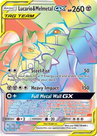 pokemon sm unbroken bonds lucario melmetal gx 224 214 rainbow rare