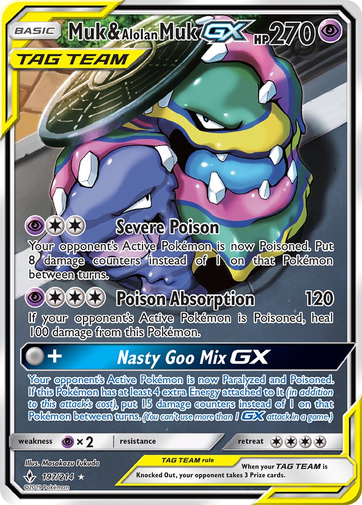 Muk & Alolan Muk GX 197-214 - FULL ART