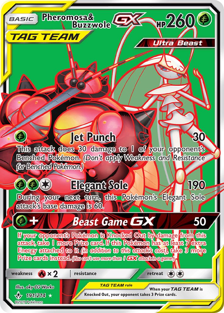 Pheromosa & Buzzwole GX 191-214 - FULL ART