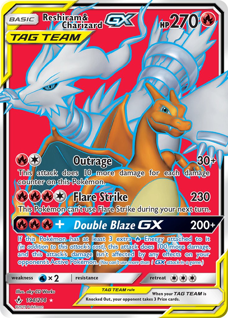 Reshiram & Charizard GX 194-214 - FULL ART