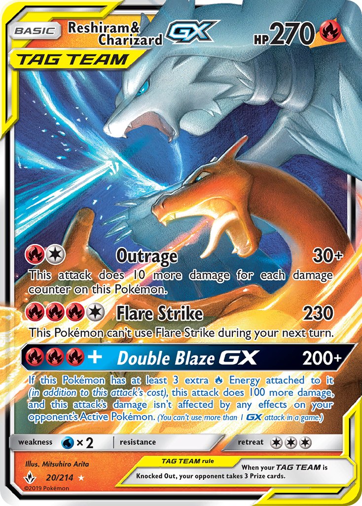 Reshiram & Charizard GX 20-214