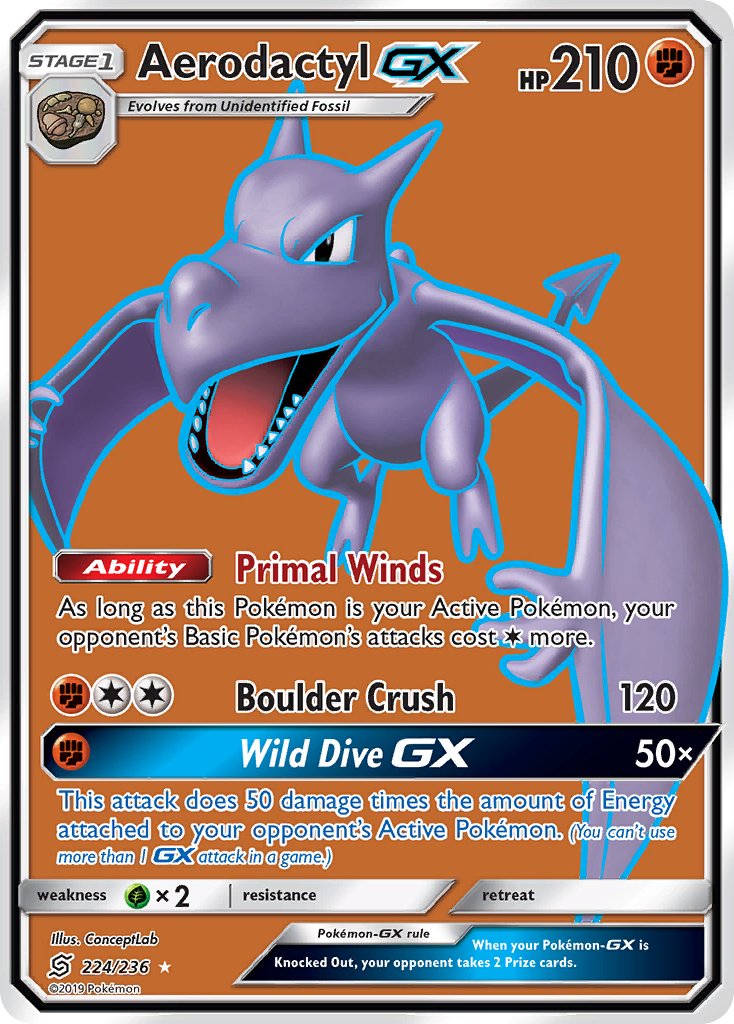 Aerodactyl GX 224-236 - FULL ART