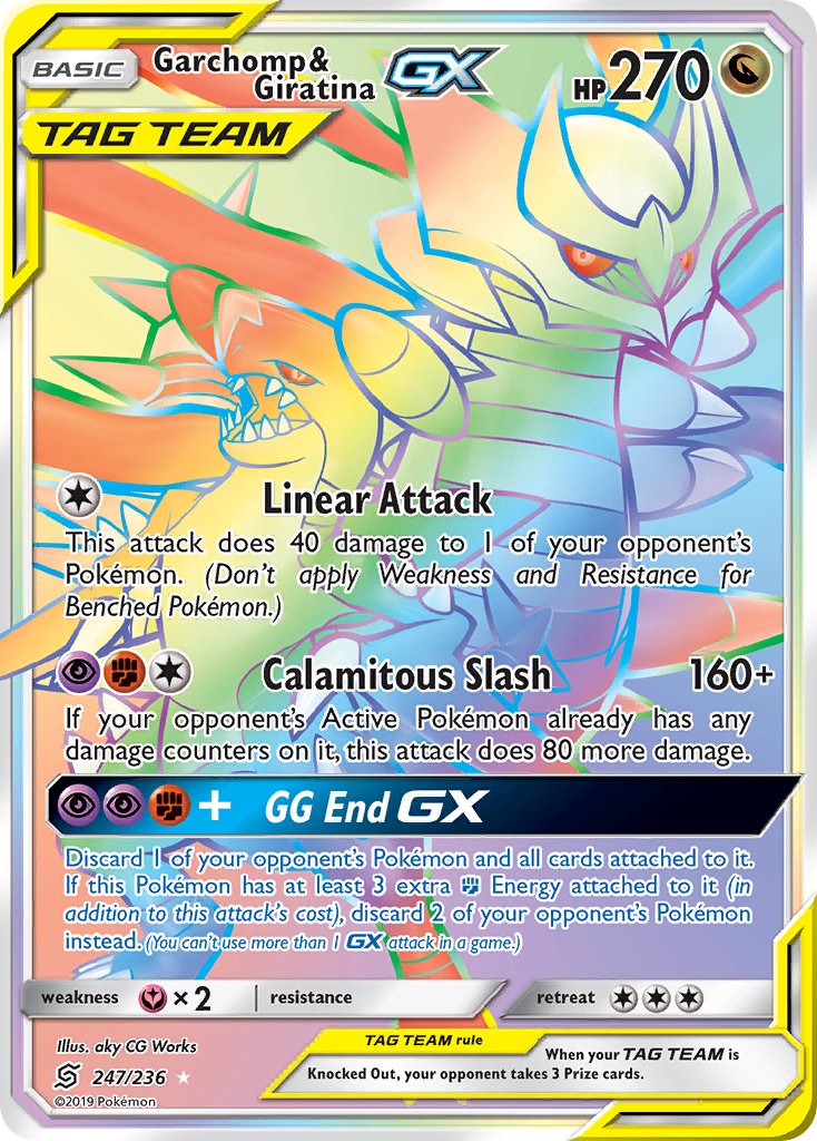 Garchomp & Giratina GX 247-236 - RAINBOW RARE