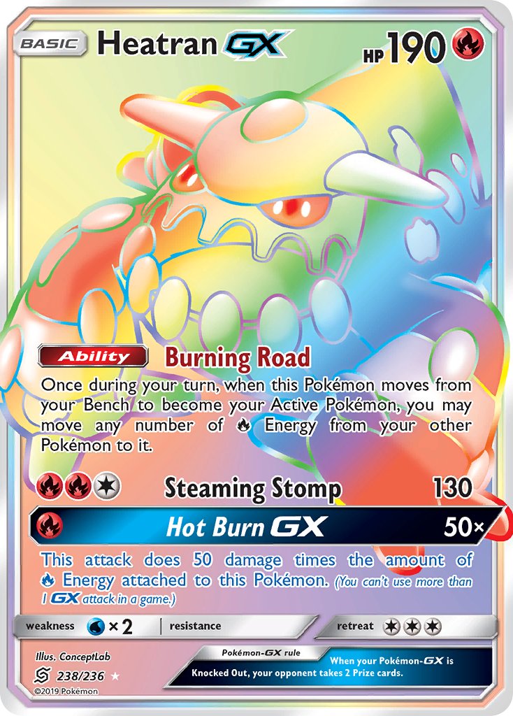 Heatran GX 238-236 - RAINBOW RARE