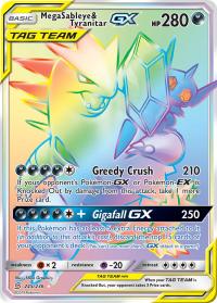 pokemon sm unified minds mega sableye tyranitar gx 245 236 rainbow rare