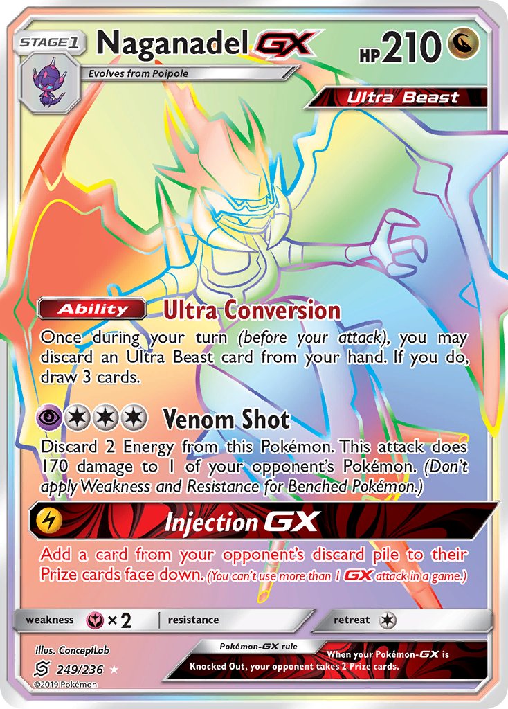 Naganadel GX 249-236 - RAINBOW RARE